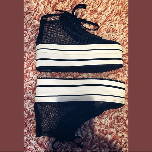 YRU ELEVATED BLACK MESH PLATFORM SNEAKERS - Picture 5 of 8